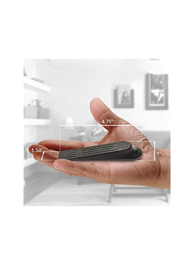 promass Door Stopper Set, Flexible Door Stopper Rubber Home Premium Smart Stackable Slip-Resistant Heavy Duty Design 100% Non-Toxic Odorless Doorstops Work on All Surfaces, Carpet Floors - Image 2