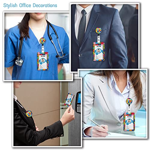 Mcapirivo ID Badge Holder with Breakaway Lanyard, Lanyards for ID Badges Name Tags ID Card Holder, Cute Badge Reel Badge Clip Retractable, Autism Awareness Gifts - Image 3