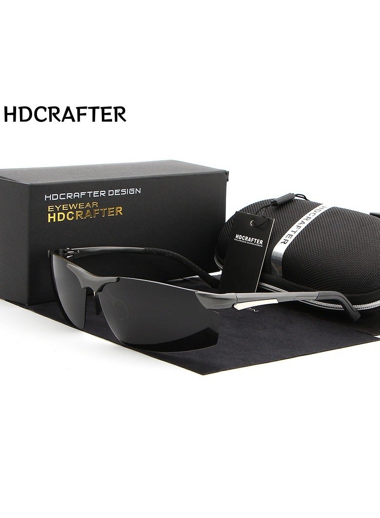 HDCRAFTER Polarized Color Film Men's Aluminum-Magnesium Sunglasses for Sports, Driving, and Cycling - Image 1