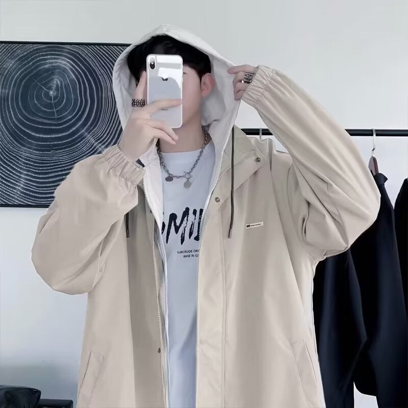 Men's Hooded Jacket Two-Layer Layered Casual Hoodie Coat - Image 2