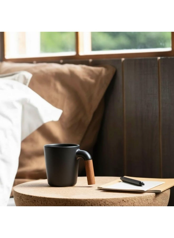 الكوتش كوب سيراميك بإيد خشب – تصميم عصري أنيق – سعة 350 مل - Image 5