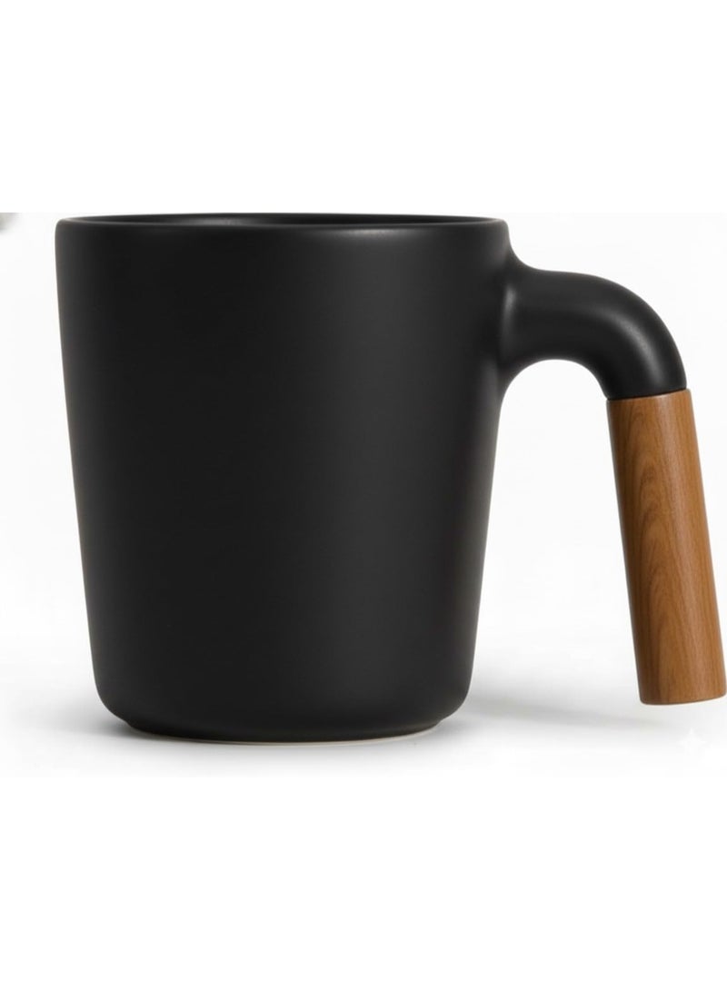 الكوتش كوب سيراميك بإيد خشب – تصميم عصري أنيق – سعة 350 مل - Image 1