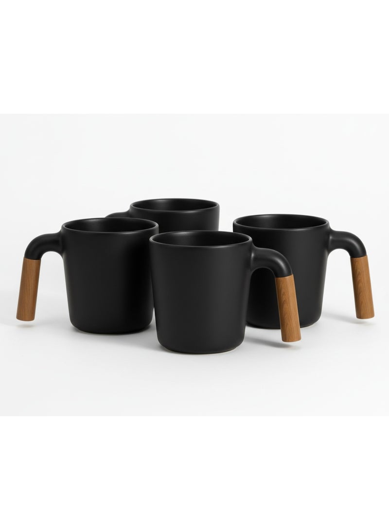 الكوتش كوب سيراميك بإيد خشب – تصميم عصري أنيق – سعة 350 مل - Image 2