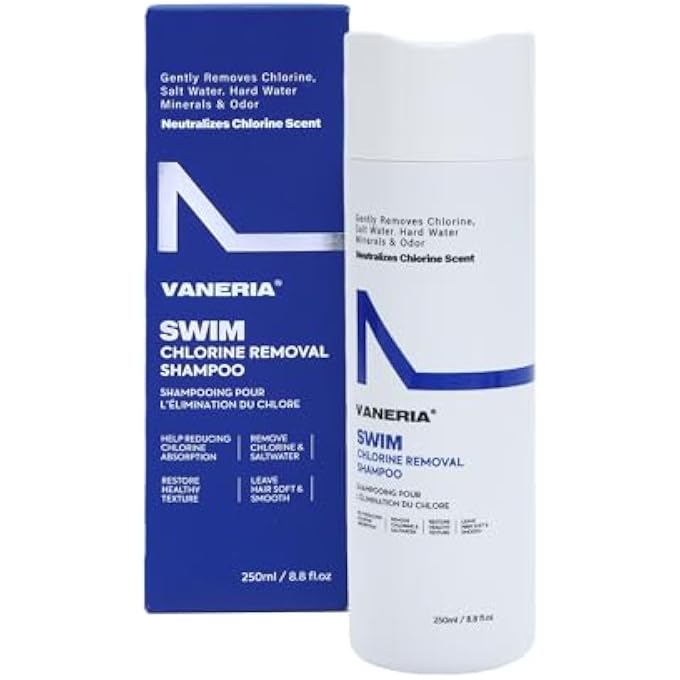 VANERIA 2-in-1 Swim Shampoo & Hard Water Shampoo, Chlorine Removal for Swimmers, Removes Minerals and Buildup for Hard Water, Restorative Hair Care for Swimmers, Safe for Colored Hair, 8.8 oz