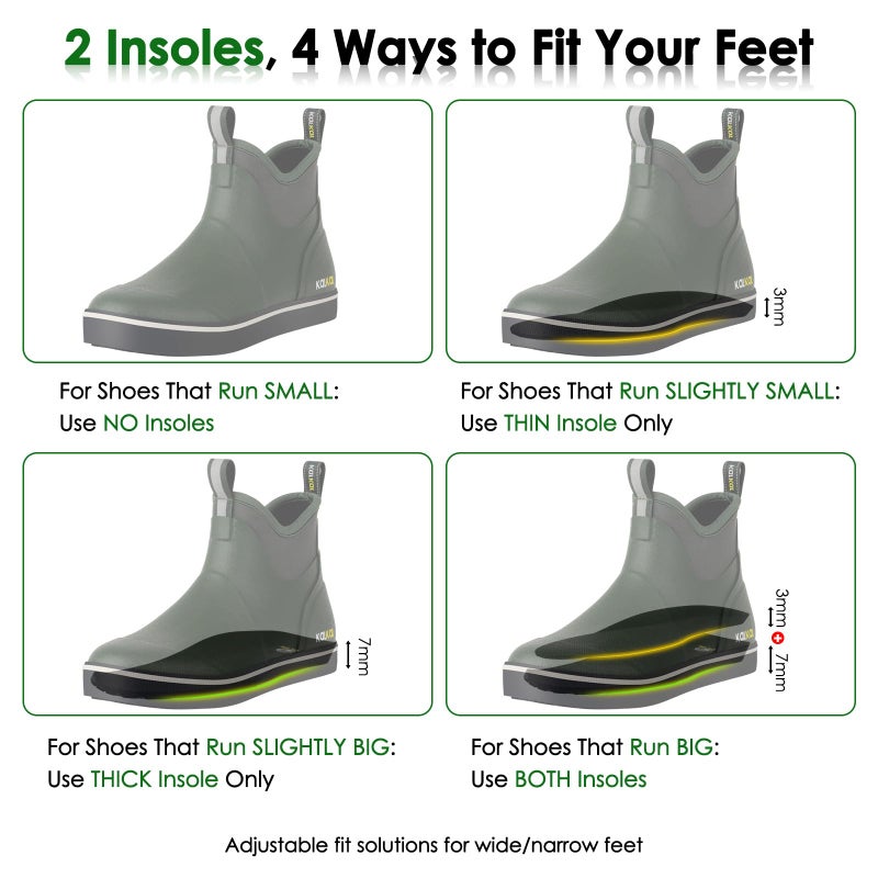 Kalkal Men's Deck Boots, Waterproof Fishing Rain Boots with High Traction, Men's Rubber Boots For Gardening Fishing Boating Camping Sailing - Image 4