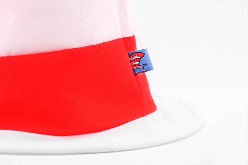 elope Dr. Seuss The Cat in The Hat Plush Costume Red & White Striped Hat Standard - Image 3