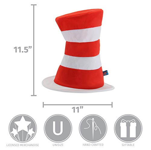 elope Dr. Seuss The Cat in The Hat Plush Costume Red & White Striped Hat Standard - Image 5