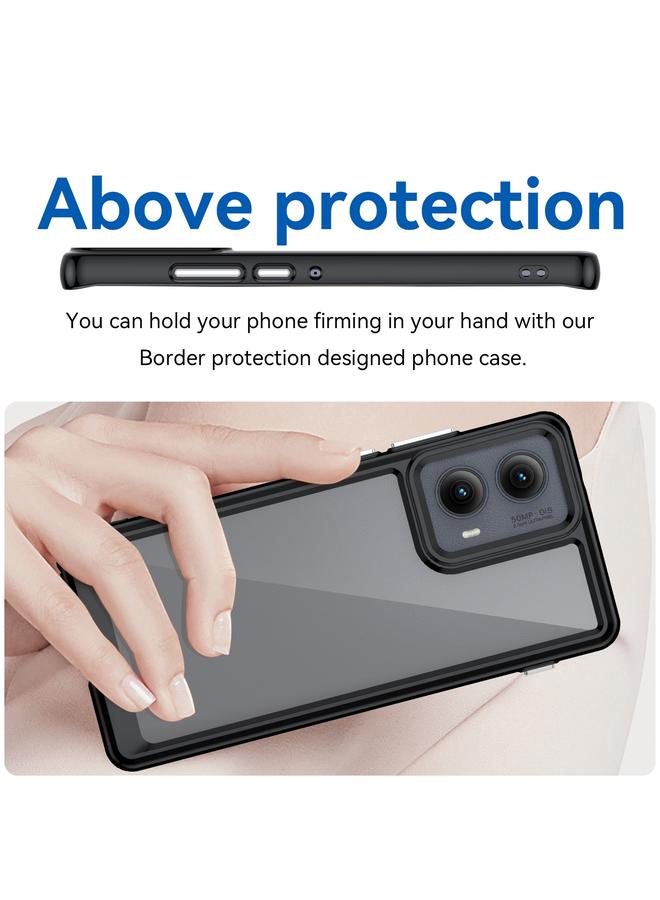 S-TOP Case For Motorola Edge 2024 Colorful Series Acrylic Hybrid TPU Phone Case - Image 4