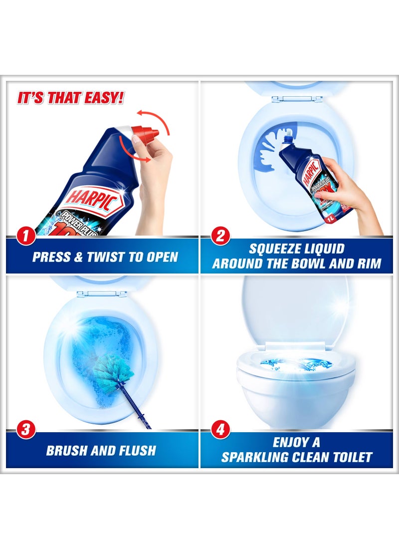 Harpic Power Plus Toilet Cleaner 10X Better Than Bleach Kills 99.9 Percent Germs Fresh Fragrance - Image 4