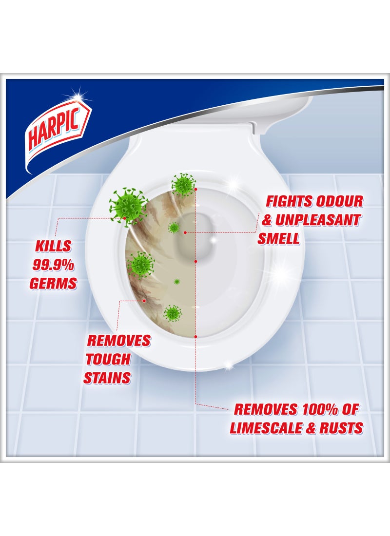 Harpic Power Plus Toilet Cleaner 10X Better Than Bleach Kills 99.9 Percent Germs Fresh Fragrance - Image 5