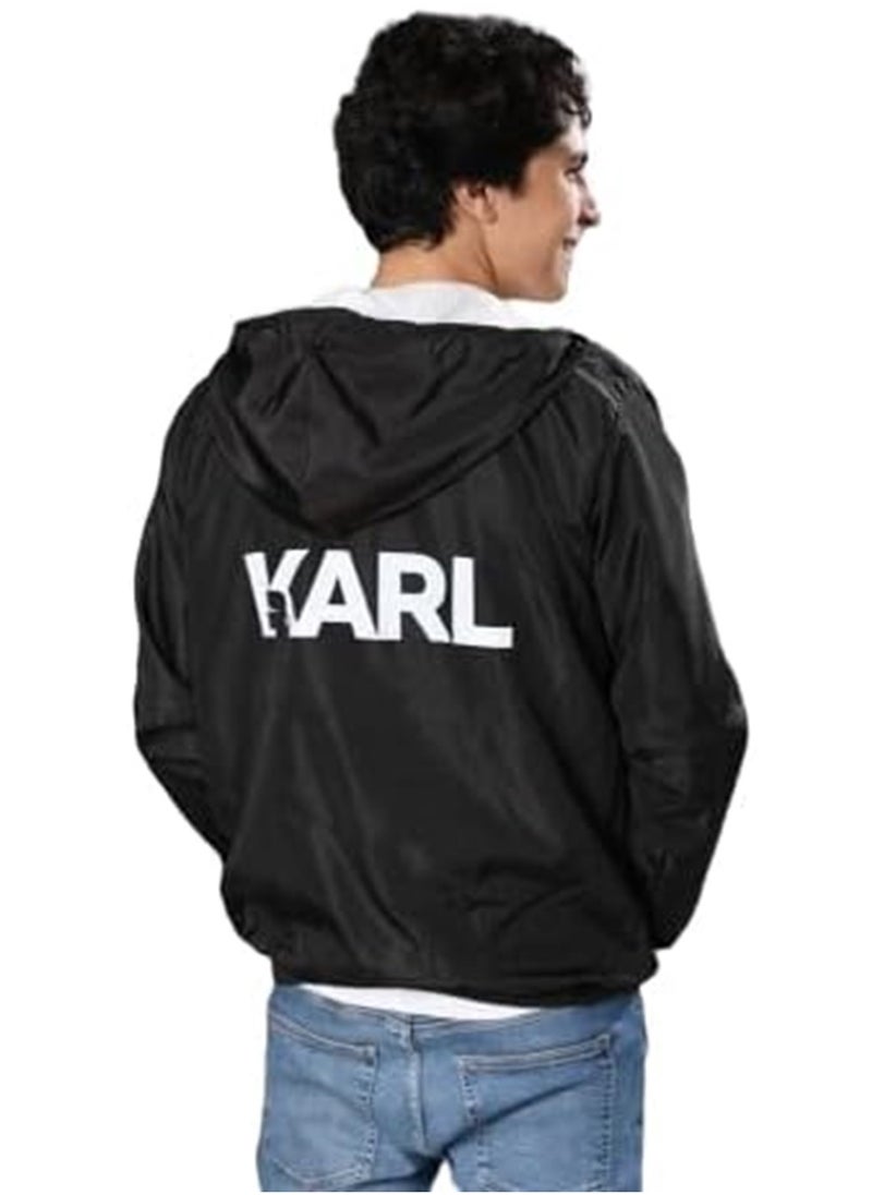 Generic - Men's Waterproof hooded Zippered Casual Sweatshirt, Black - Image 1