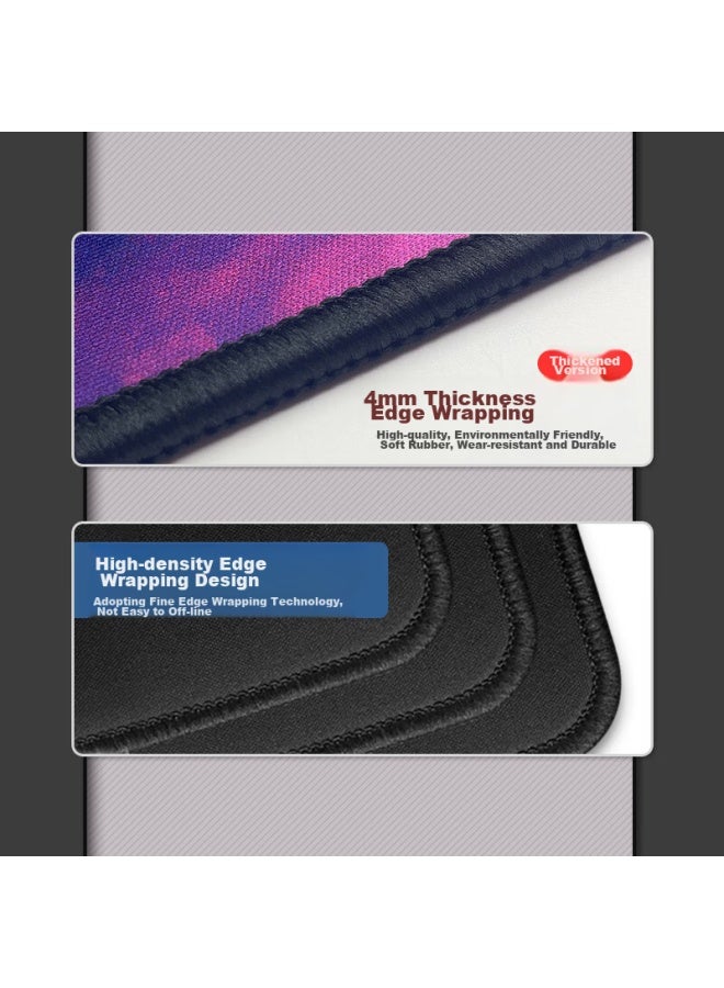 Lesailes Feidun Mouse Pad For Gaming And Office, Solid Color Large Computer Desk Mat, Smooth Woven Edge-banded Thickened Non-slip Base, 900*400*4mm, Black Hole - Image 4