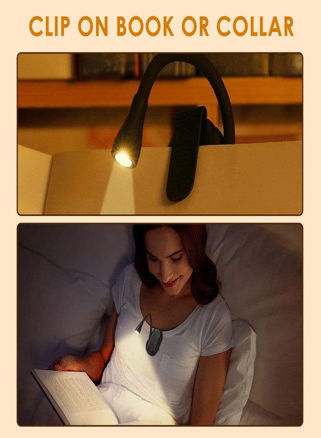 Gesto Rechargeable Book Reading Light with Clip – 3 Color Changing Light for Reading in Bed | 80 Hours Runtime | Flexible Goose Neck Clip on Book Light for Book Lovers - Image 4