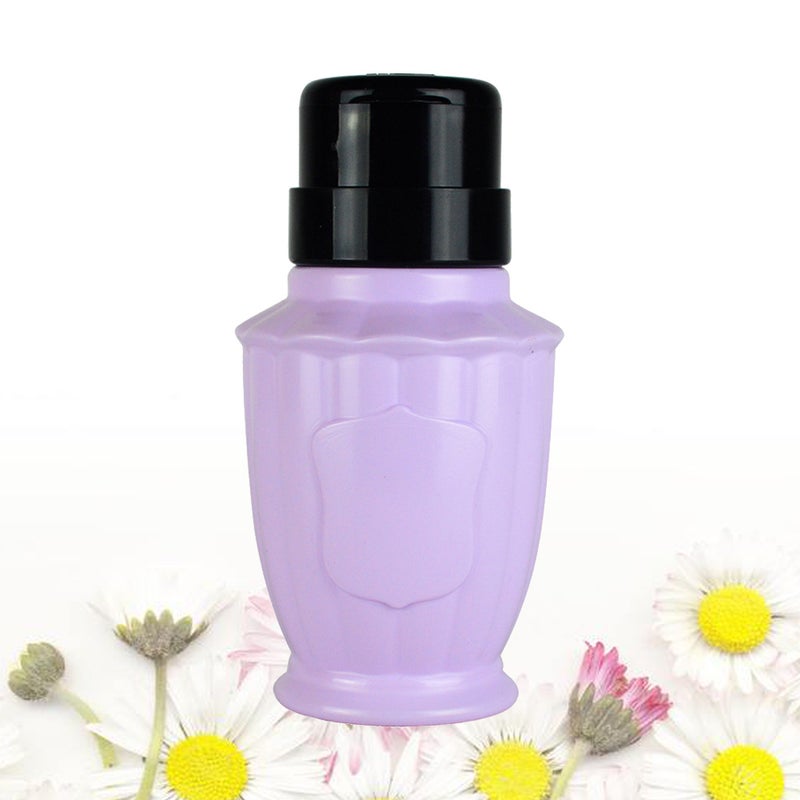 Nail Polish Remover Alcohol Liquid Press Pumping Dispenser Empty Bottle (Purple) - Image 2