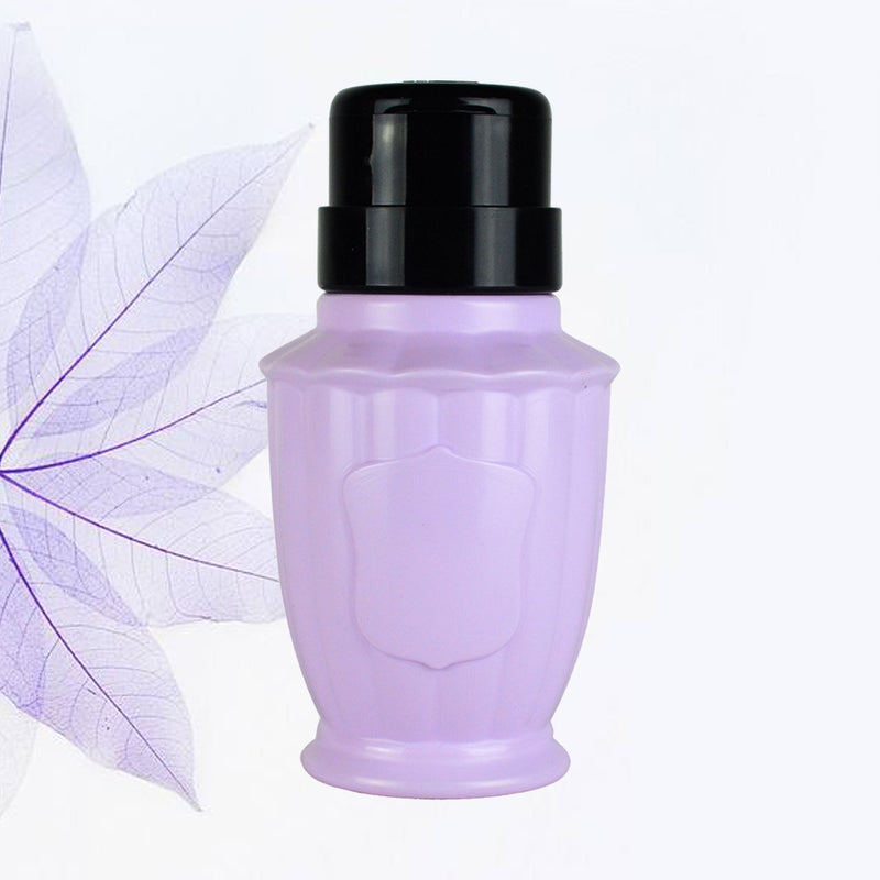 Nail Polish Remover Alcohol Liquid Press Pumping Dispenser Empty Bottle (Purple) - Image 4