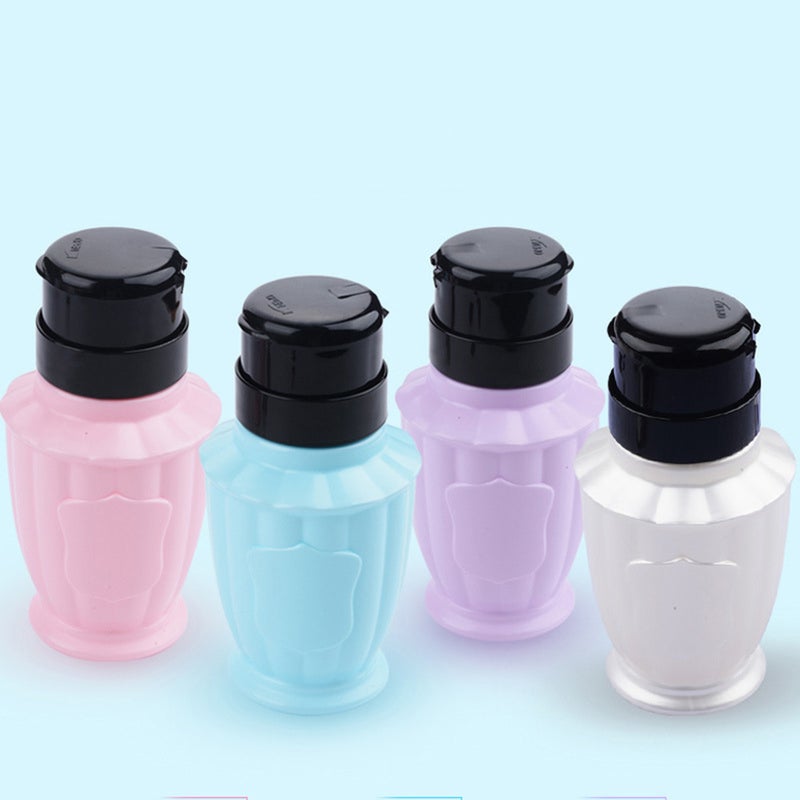 Nail Polish Remover Alcohol Liquid Press Pumping Dispenser Empty Bottle (Purple) - Image 3