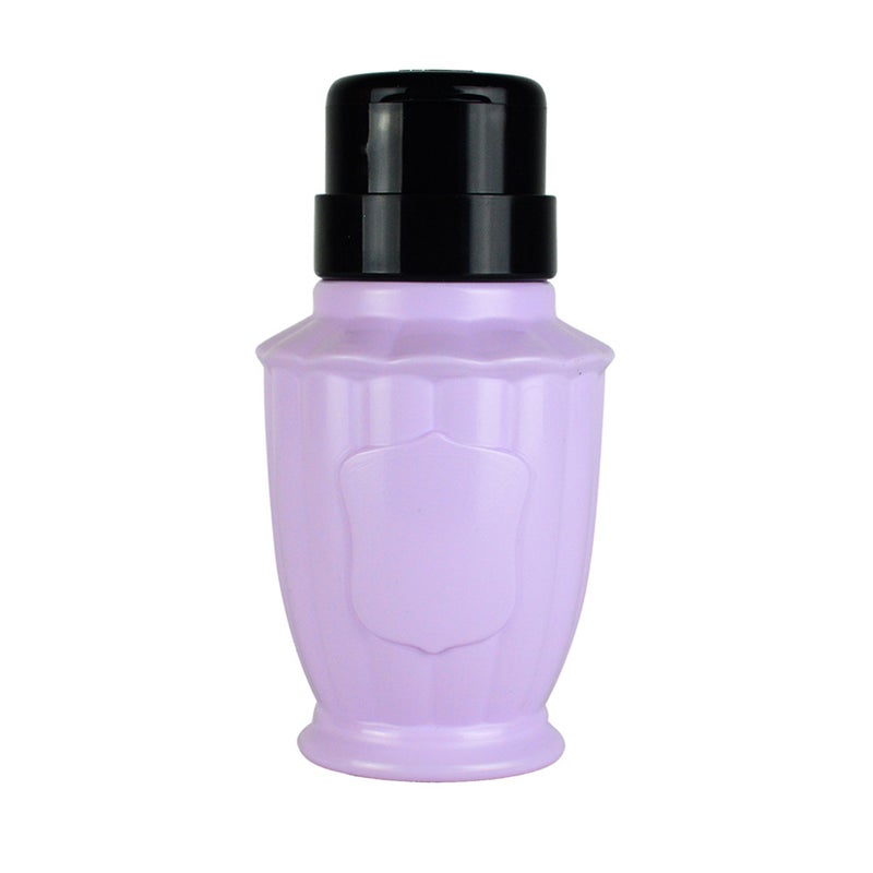 Nail Polish Remover Alcohol Liquid Press Pumping Dispenser Empty Bottle (Purple) - Image 1