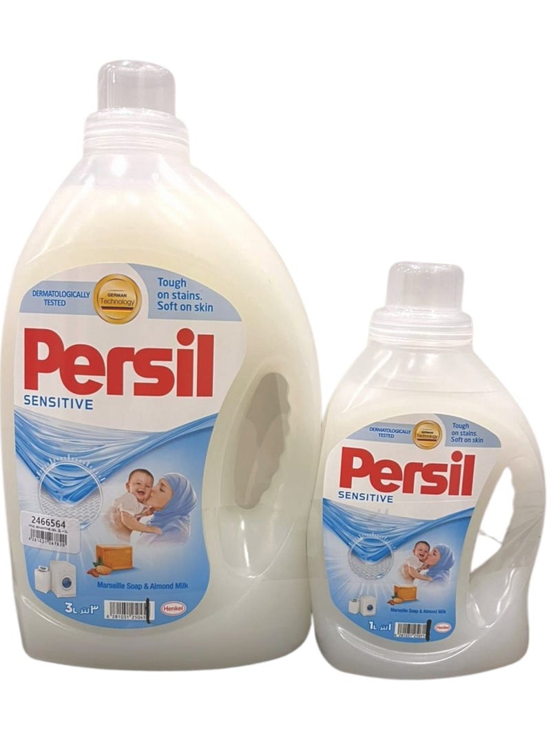 Persil Sensitive & Baby Liquid Detergent, 3 liters + 1 liter