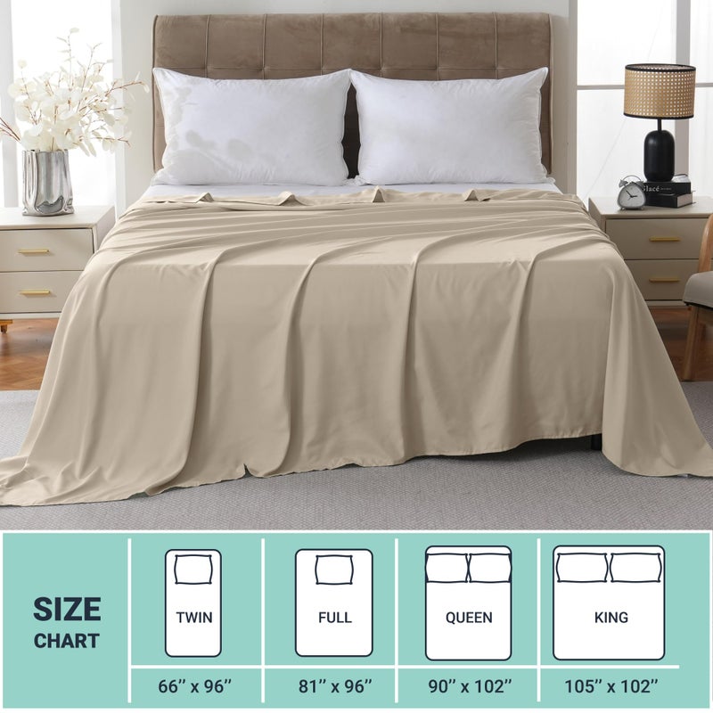 ZPECC Bulk Flat Sheets Only Twin Size 6 Pack, Easy Sort Top Bed Sheet by Color-Coded Label, Soft Durable Brushed Microfiber Fabric Hotel Airb&bs Essentials for Hosts, 66"x96", Beige - Image 5