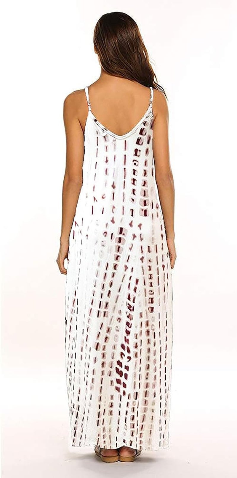Supnier Summer Dresses for Women 2025 Casual Spaghetti Strap Floral Long Maxi Dress with Pockets (XX-Large, AA-Coffee) - Image 3