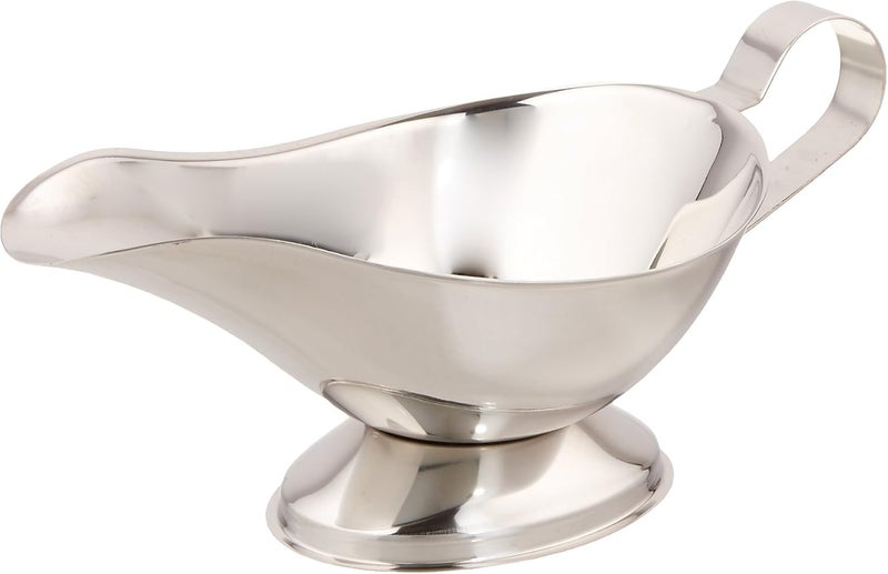 Gravy Boat, Stainless Steel, 16 Oz, Silver