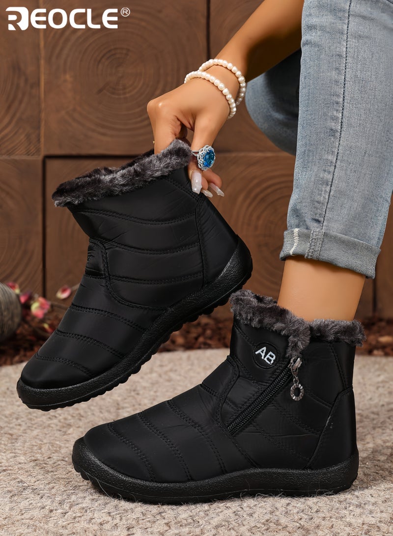 REOCLE Women's Winter Snow Boots with Fur Lining and Waterproof Design Ankle Booties with Warm Comfort for Outdoor Cold Weather - Image 1