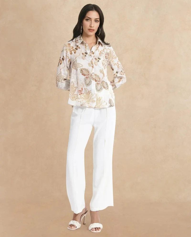 Rareism Women's Paisley Print Shirt