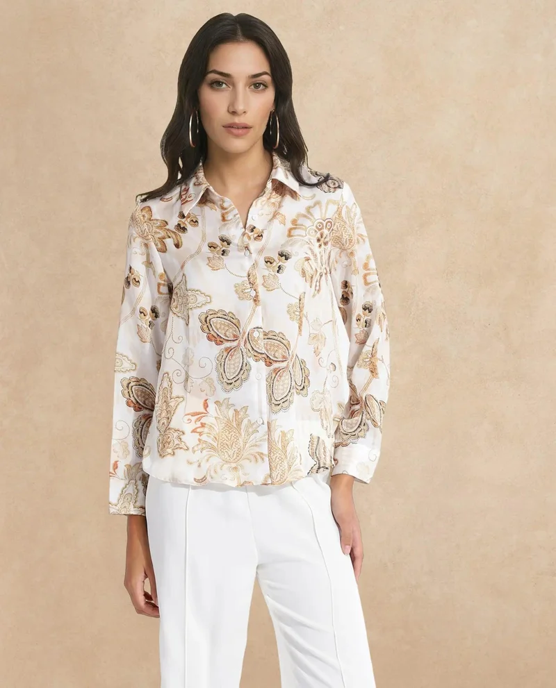 Rareism Women's Paisley Print Shirt