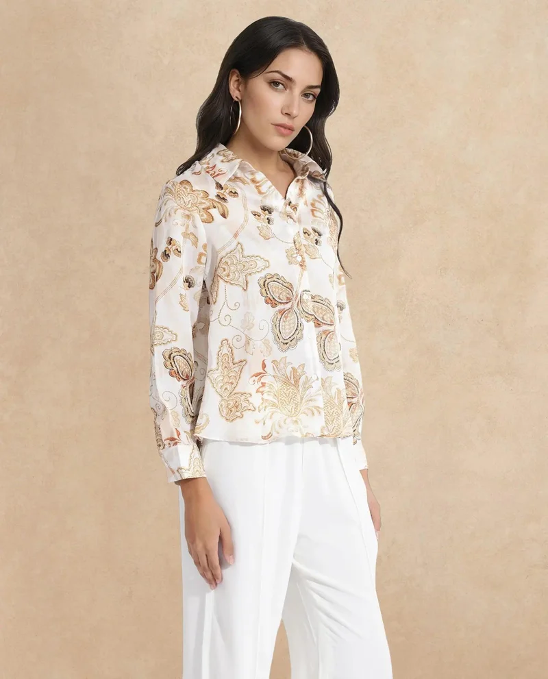 Rareism Women's Paisley Print Shirt