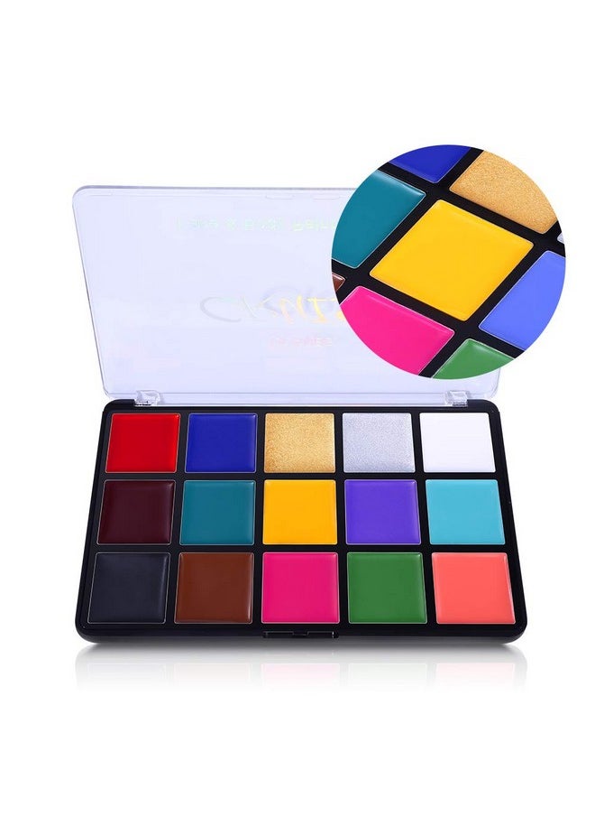 Ucanbe Face Body Paint Oil Professional 15 Colors Fx Makeup Palettenon Toxic Hypoallergenic Safe Facepaint For Halloween Cosplay Costumes Parties And Festivals  - Image 3