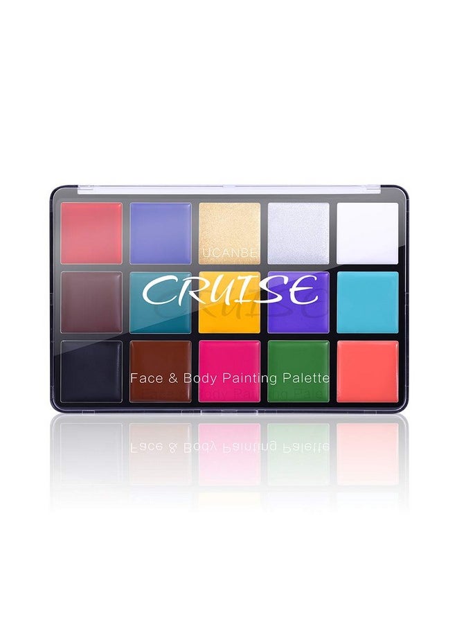 Ucanbe Face Body Paint Oil Professional 15 Colors Fx Makeup Palettenon Toxic Hypoallergenic Safe Facepaint For Halloween Cosplay Costumes Parties And Festivals  - Image 2