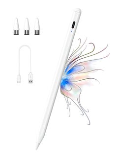 Active Stylus Pen for Touch Screens – 1.5mm Fine Tip, Magnetic, Compatible with iPad, iPhone, Android Tablets and Smartphones (White)