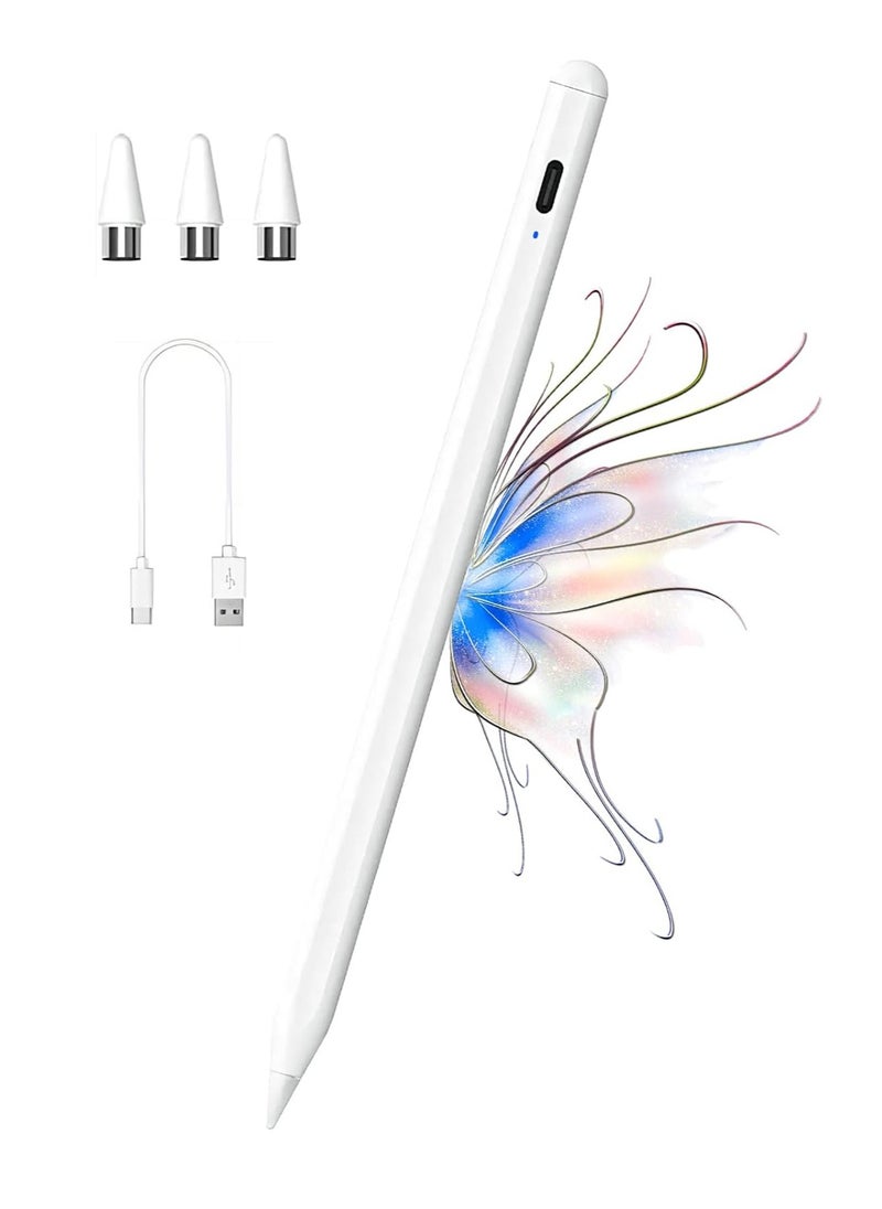 Generic - Active Stylus Pen for Touch Screens – 1.5mm Fine Tip, Magnetic, Compatible with iPad, iPhone, Android Tablets and Smartphones (White) - Image 1
