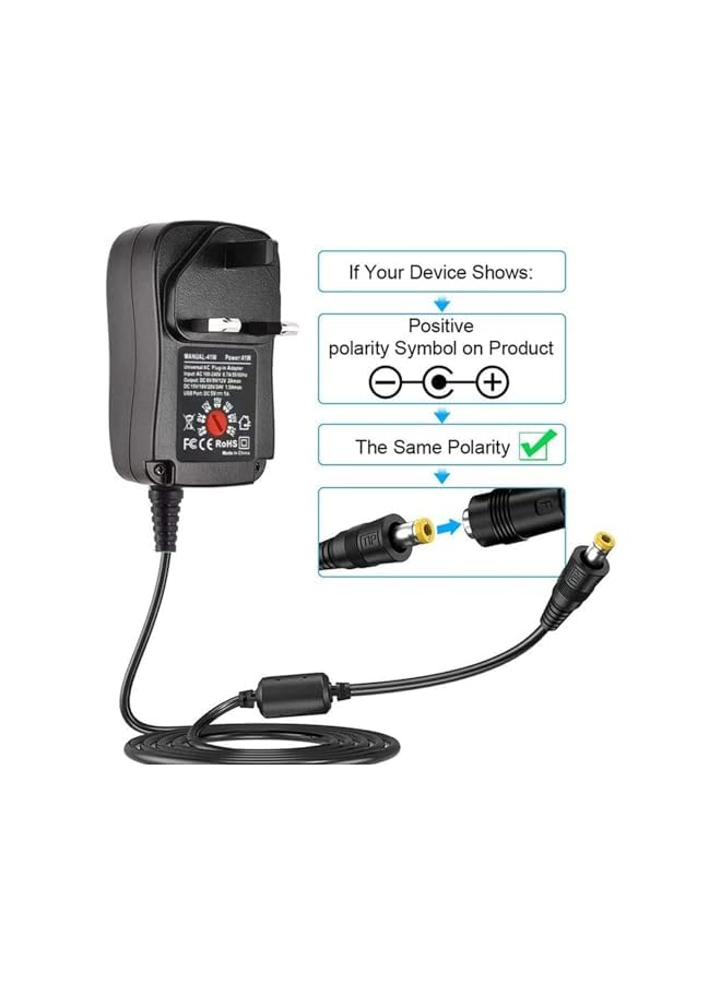 promass 30W Universal AC/DC Adapter Switch Power Supply, Universal AC Power Adapter With 8 Optional Adapter Plugs, Suitable For 3V 4.5V 5V 6V 7.5V 9V 12V Household Electronic Products And LED Strips - Image 5