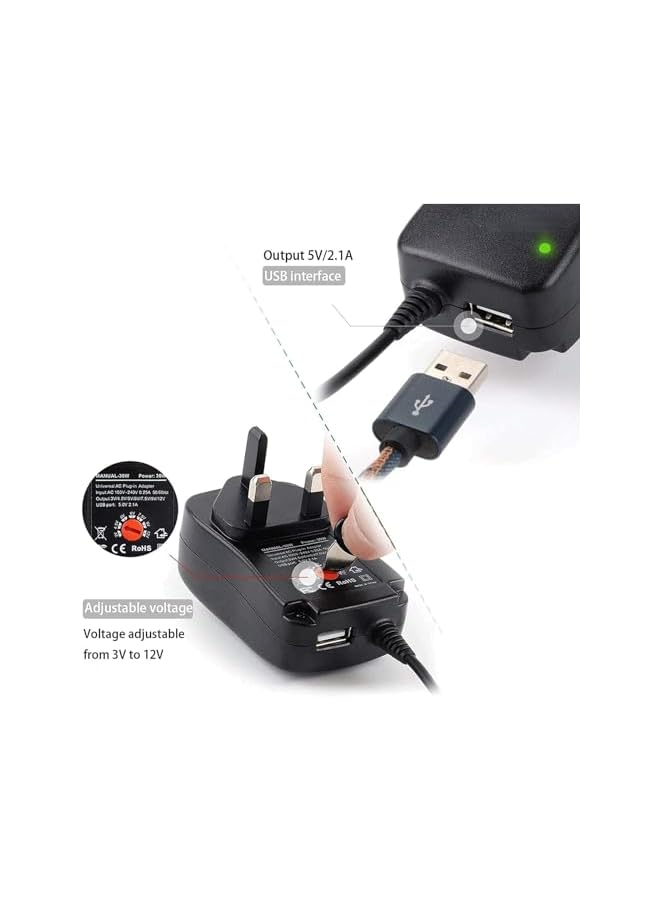 promass 30W Universal AC/DC Adapter Switch Power Supply, Universal AC Power Adapter With 8 Optional Adapter Plugs, Suitable For 3V 4.5V 5V 6V 7.5V 9V 12V Household Electronic Products And LED Strips - Image 3