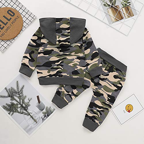 Saeaby 12-18 Month Baby Boy Clothes Fall Infant Camo Outfit Cute Graphic Hoodie Camoflage Pant Winter Clothing Sweat Suit Set 1 Year Old Boy Outfit - Image 5