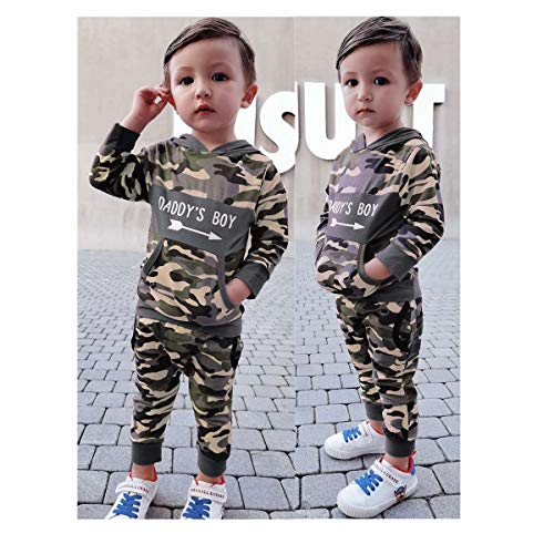 Saeaby 12-18 Month Baby Boy Clothes Fall Infant Camo Outfit Cute Graphic Hoodie Camoflage Pant Winter Clothing Sweat Suit Set 1 Year Old Boy Outfit - Image 3