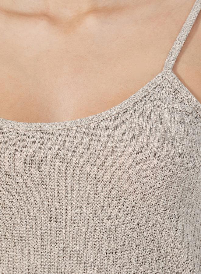 Styli Pack of 3 - Brushed Ribbed Strappy Cami Top, Pants & Robe - Image 4