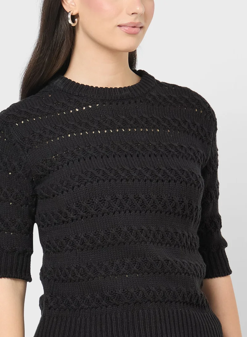 Ginger Slim Fit Textured Knitted Sweater