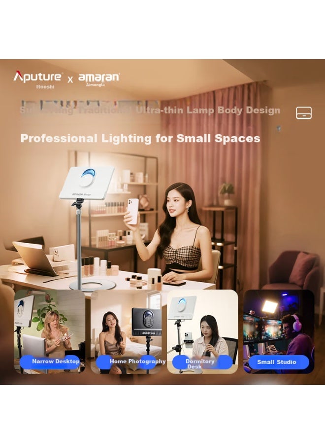 Amaran Verge Led Fill Light For Photography And Portable Studio Light With Adjustable Color Temperature For Indoor And Outdoor Use, Beauty Light For And Desktop, Charcoa - Image 3