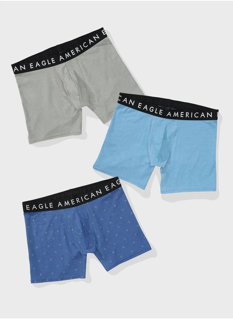 American Eagle 3 Pack Logo Band Trunks