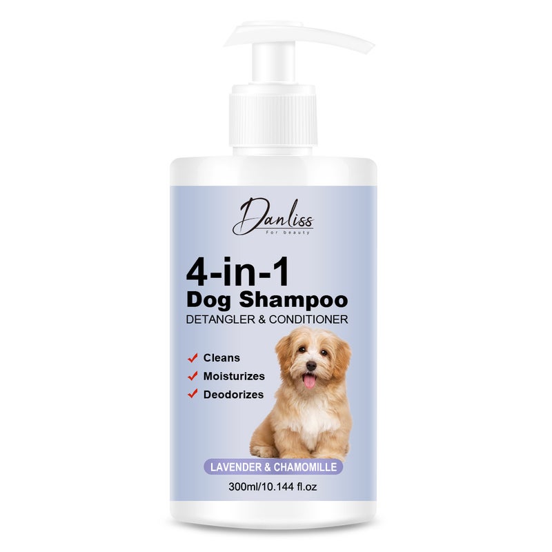 Danliss 4-in-1 Dog Shampoo with Detangler & Conditioner for Skin, Coat & Odor Removal - Moisturizing Pet    Care - Image 5