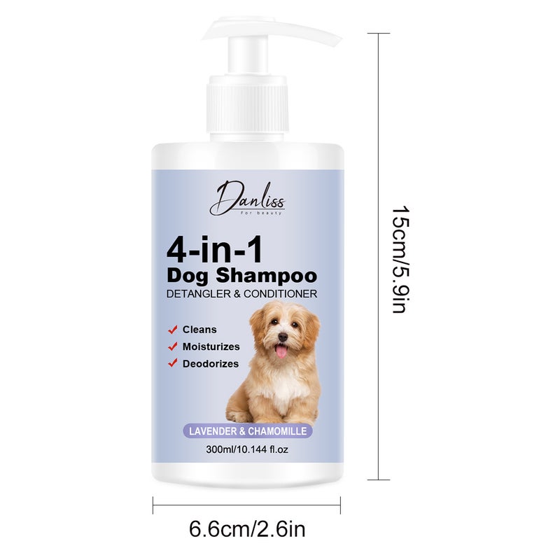 Danliss 4-in-1 Dog Shampoo with Detangler & Conditioner for Skin, Coat & Odor Removal - Moisturizing Pet    Care - Image 2