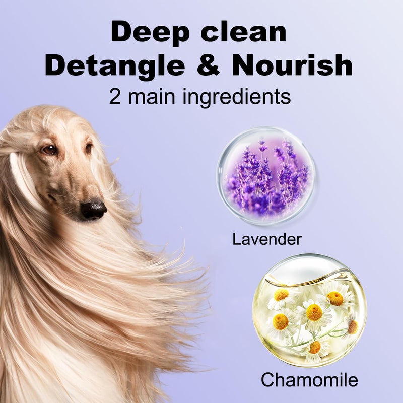 Danliss 4-in-1 Dog Shampoo with Detangler & Conditioner for Skin, Coat & Odor Removal - Moisturizing Pet    Care - Image 3