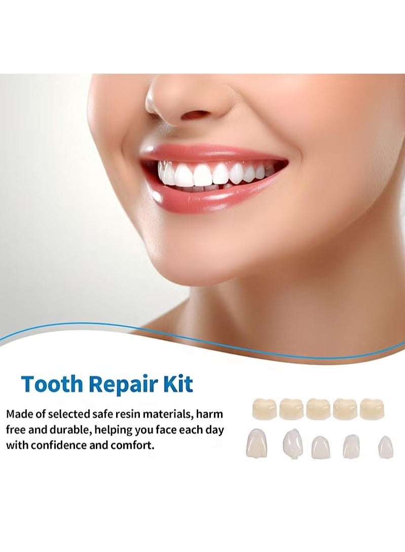 Generic Dental Temporary Tooth Cap Crown Veneers Front Back Anterior and Molar Posterior Teeth with Tooth Repair Thermal Beads Cap Filler for Missing Broken Teeth (50 Pcs Front Teeth and 50 Pcs Back Teeth) - Image 3