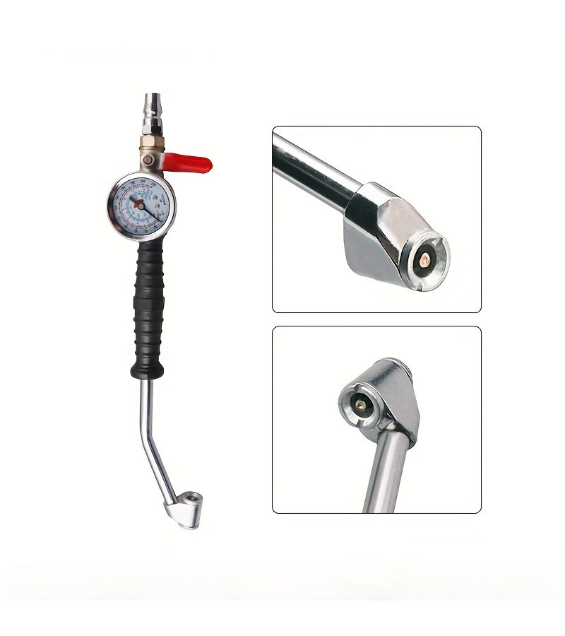 Heavy Duty Dual Head Tire Inflator Gun PSI KPa Metal Air Chuck - Image 1