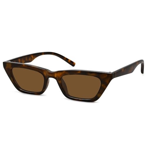 Fozono Narrow Square Cat Eye Sunglasses for Women | Retro Vintage-Chic UV400 Protection Driving shades, Petite-Friendly for Beach, Vacations & Daily Wear - Image 1