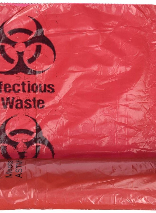 Comfort Axis Biohazard Waste Disposable Bags in Perforated Roll, 5-7 Gallon Capacity, 18 x 22, Red, 20 Bags/Roll - Image 1