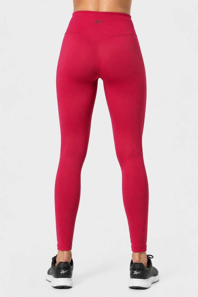Reebok Women Sportswear Fit Training Leggings, Dark Burgundy - Image 4