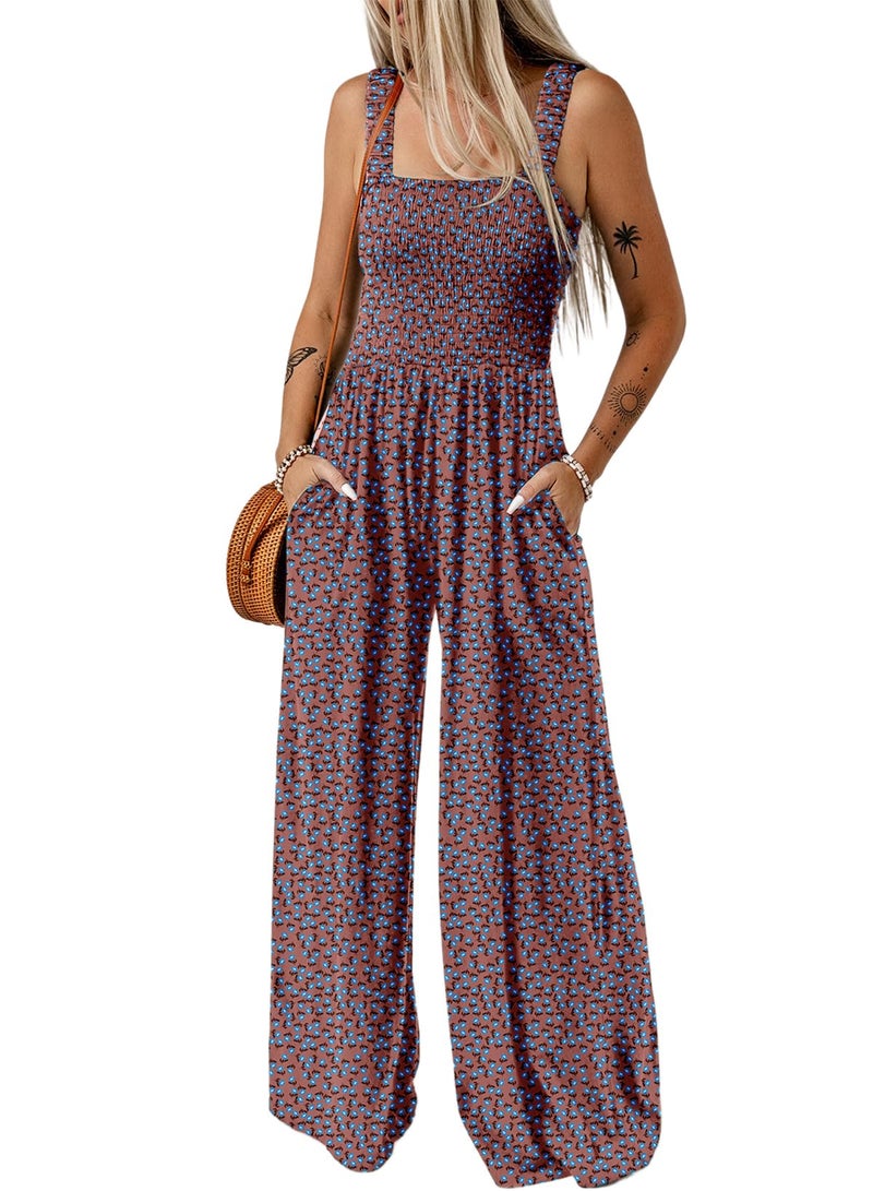 Dokotoo Womens Oversized Purple Jumpsuits for Women Overalls Loose Casual Wide Leg One Piece Sleeveless Printed Jumpsuit Long Pant Rompers with Pockets 2026 Fashion XX-Large - Image 1